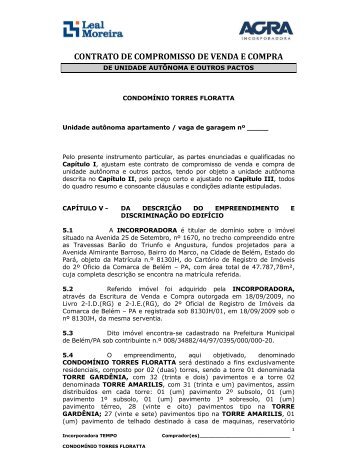 contrato de compromisso de venda e compra - Leal Moreira