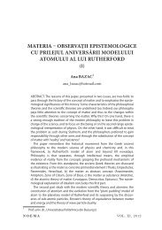 MATERIA – OBSERVAŢII EPISTEMOLOGICE CU ... - noema