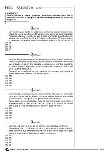 Exame unificado de fisica