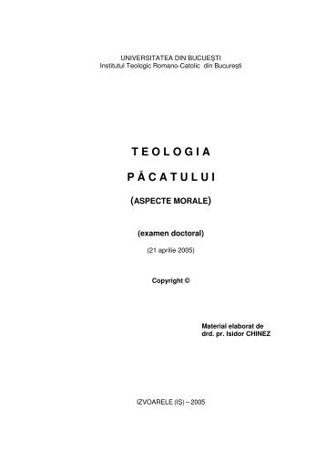 Teologia păcatului - aspecte morale (de pr. Isidor Chinez