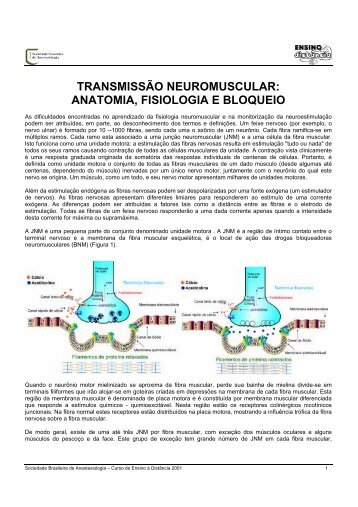 transmissão neuromuscular - Sociedade Brasileira de Anestesiologia