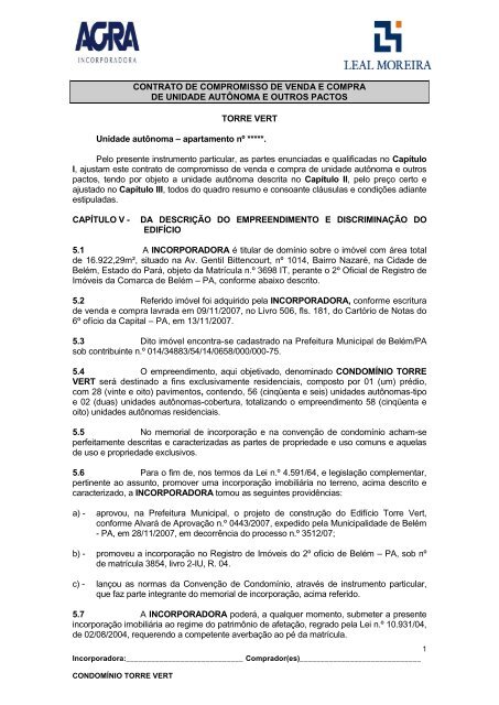 Contrato De Compromisso De Cessão De Direitos Leal Moreira