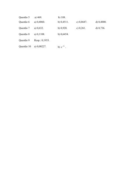 LISTA DE EXERCÍCIOS 3 – 2ª PROVA Parte I – Distribuição ... - ICEB