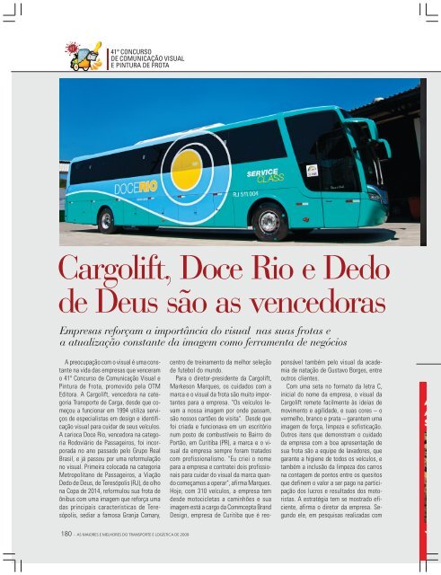 Cargolift, Doce Rio e Dedo - Revista Transporte Moderno
