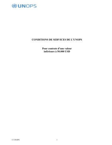 CONTRACT FOR SERVICES - UNOPS