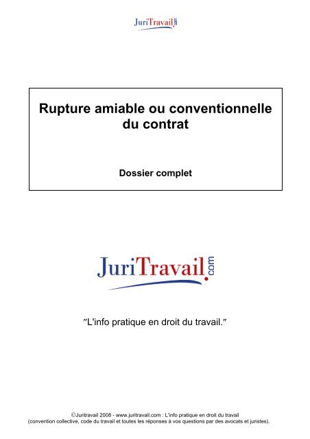 Rupture amiable ou conventionnelle du contrat - La Fieci-CFE-CGC