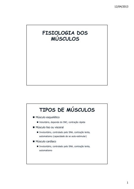 (Microsoft PowerPoint - Aula 8 - Fisiologia do m\372sculo esquel ...