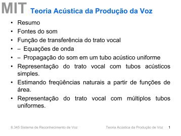 Teoria Acústica da Produção da Voz - MIT