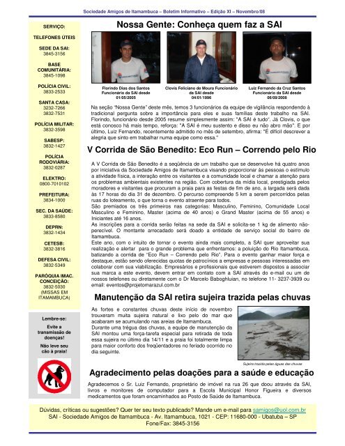 Boletim Informativo Edição XI - Associação Amigos de Itamambuca