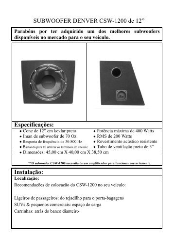 DENVER CSW-1200 SUBWOOFER