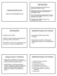 FADIGA MUSCULAR DEFINIÇÕES DEFINIÇÕES MANIFESTAÇÃO ...