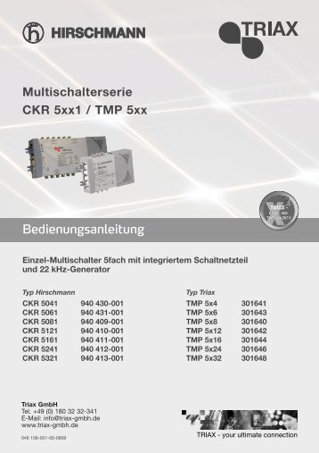 Multischalterserie CKR 5xx1 / TMP 5xx Bedienungsanleitung - Triax