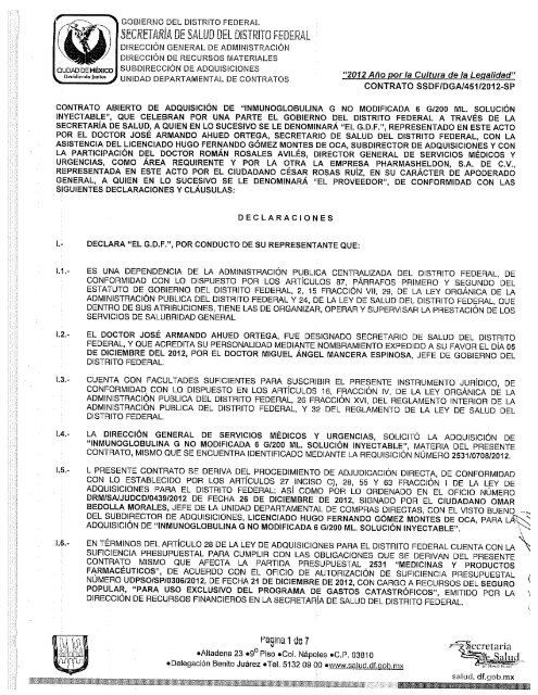 secretaria de ealui] üiel disinitü fedenal - Secretaría de Salud del ...