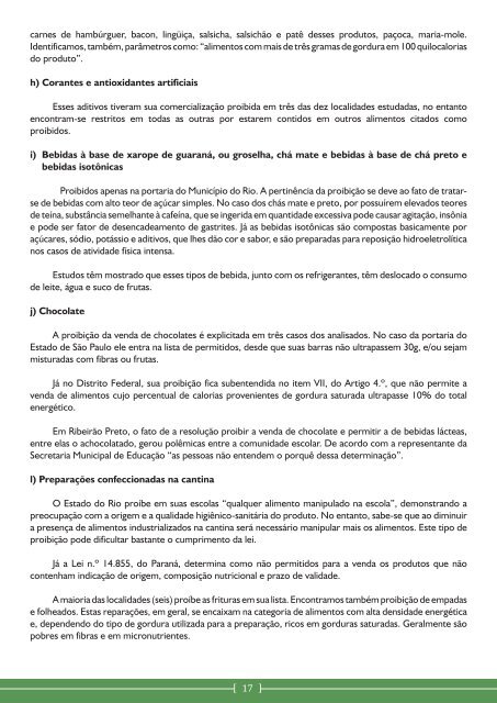 Regulamentação da Comercialização de Alimentos em Escolas no