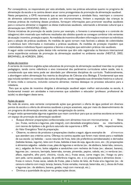 Regulamentação da Comercialização de Alimentos em Escolas no