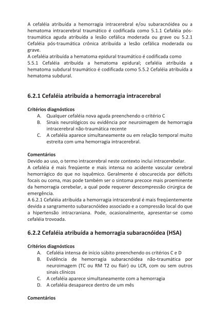 Classificação Internacional das Cefaléias - HGF – Neurologia