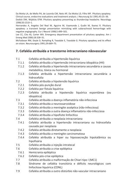 Classificação Internacional das Cefaléias - HGF – Neurologia