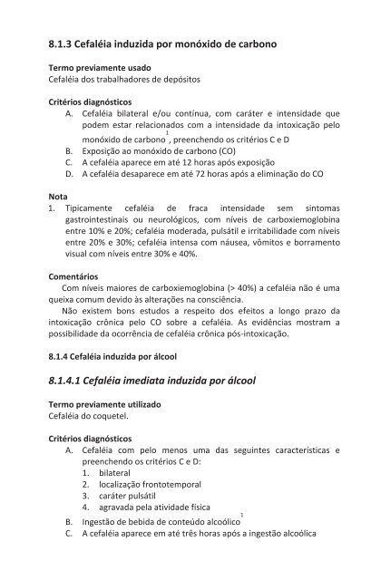 Classificação Internacional das Cefaléias - HGF – Neurologia