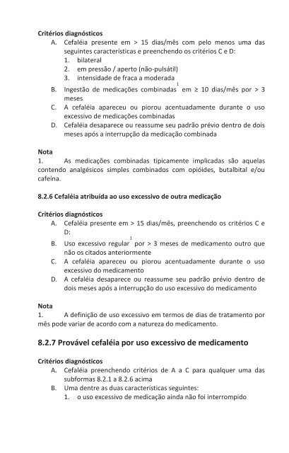 Classificação Internacional das Cefaléias - HGF – Neurologia