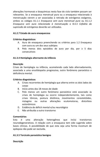 Classificação Internacional das Cefaléias - HGF – Neurologia