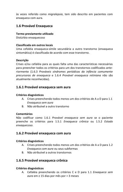 Classificação Internacional das Cefaléias - HGF – Neurologia