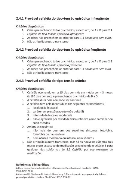 Classificação Internacional das Cefaléias - HGF – Neurologia