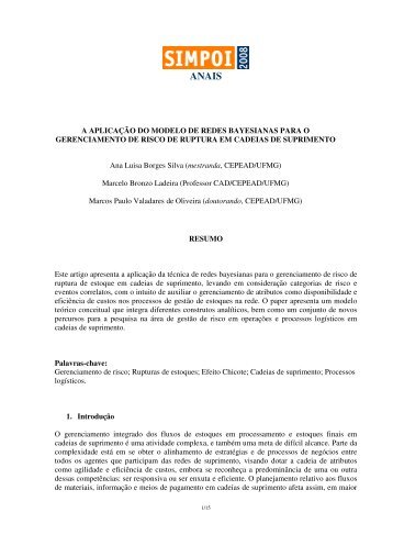 A aplicação do modelo de redes bayesianas para ... - Cepead - UFMG