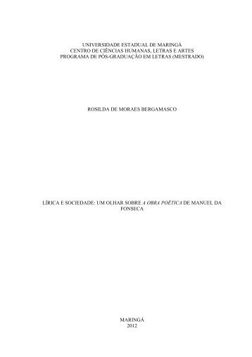 dissertação completa - Programa de Pós-Graduação em Letras