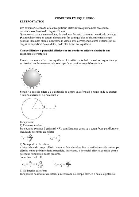 Condutores em equilibrio eletrostatico - Fismat.net.br