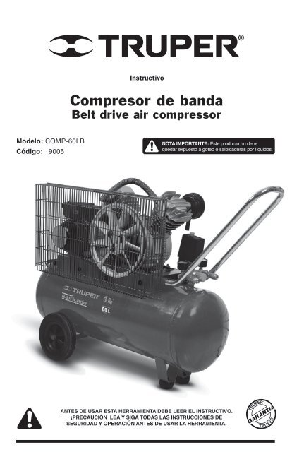 Image of Truper COMP-60LB compressor on Truper Direct website