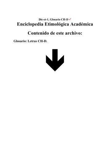 Enciclopedia Etimológica Académica Contenido de ... - Radio Verdad