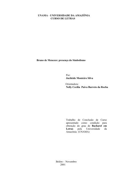 BRUNO DE MENEZES: PRESENCA DO SIMBOLISMO - Unama