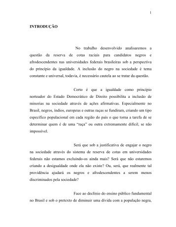 INTRODUÇÃO No trabalho desenvolvido analisaremos a ... - Unifieo