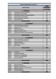 Grade Curricular do curso de Engenharia Elétrica - facear