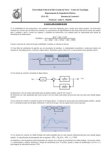 Controle I - Lista IV.pdf - DCA