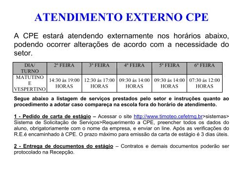 SIEE – SEÇÃO DE INTEGRAÇÃO EMPRESA ESCOLA - Cefet-MG