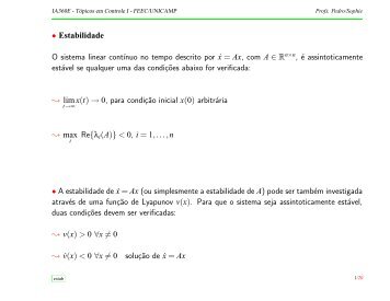 Estabilidade de Sistemas Dinâmicos - DT - Unicamp