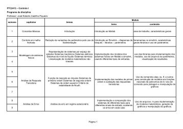 Página 1 PTC2413 – Controle I Programa da disciplina ... - Stoa
