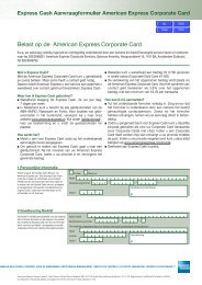 Billed on the American Express Corporate Card Belast op de ...