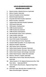 LIST OF RECOGNISED HOSPITALS with effect from 1-4-2009 1 ...