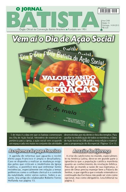 Vem aí o Dia de Ação Social - Convenção Batista Brasileira