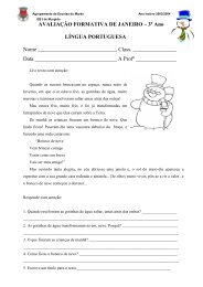 AVALIAÇÃO FORMATIVA DE JANEIRO – 3º Ano - AMA-LINGUA ...