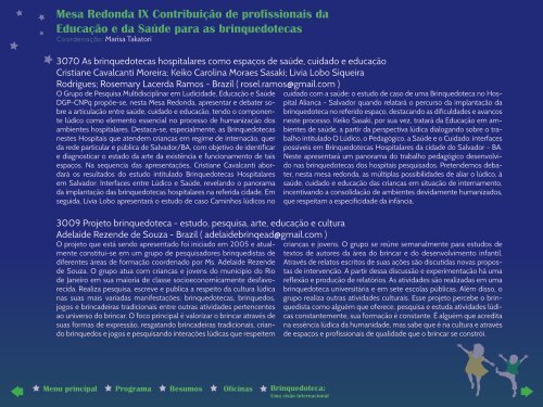 Programa completo do Congresso - Associação Brasileira de ...