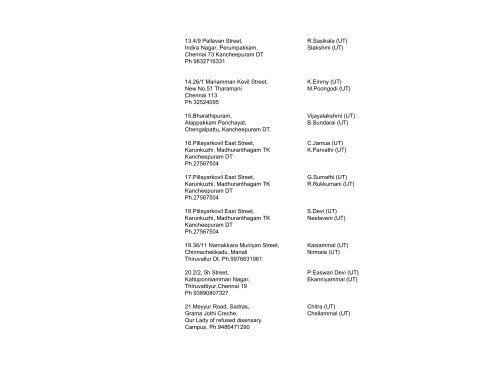 Details of Complete Address of locations of Creche Units functional ...