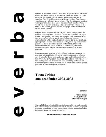 Texto Crítico año académico 2002-2003 - everba