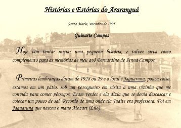 Histórias e Estórias do Araranguá - História de Nossa Família