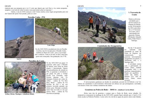 Março e Abril - Grupo Excursionista Agulhas Negras