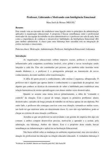 Professor, Liderando e Motivando com Inteligência Emocional