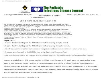 Recurrent fever in children - Department of Pediatrics