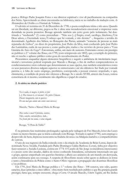 Leituras de Bocage - Repositório Aberto da Universidade do Porto